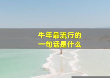 牛年最流行的一句话是什么