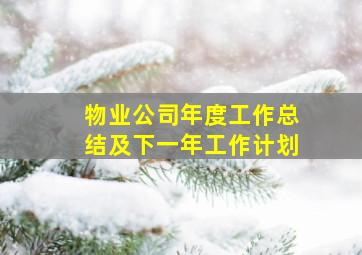 物业公司年度工作总结及下一年工作计划