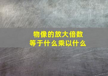 物像的放大倍数等于什么乘以什么