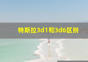 特斯拉3d1和3d6区别