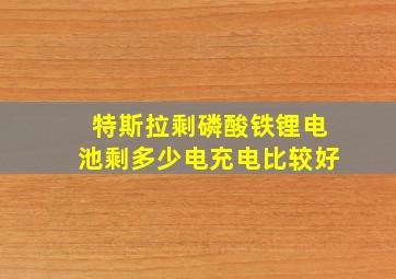 特斯拉剩磷酸铁锂电池剩多少电充电比较好