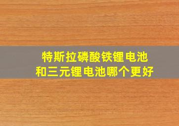 特斯拉磷酸铁锂电池和三元锂电池哪个更好