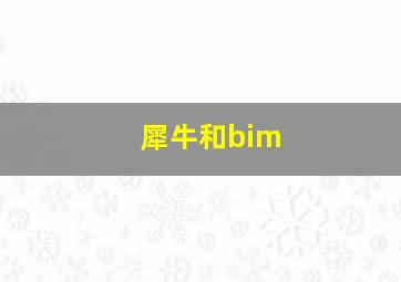 犀牛和bim