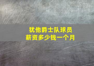 犹他爵士队球员薪资多少钱一个月