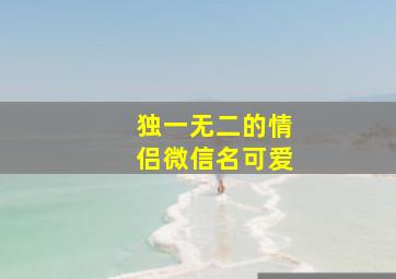 独一无二的情侣微信名可爱