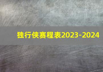 独行侠赛程表2023-2024