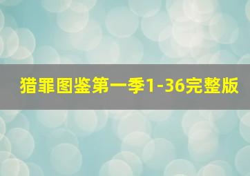 猎罪图鉴第一季1-36完整版