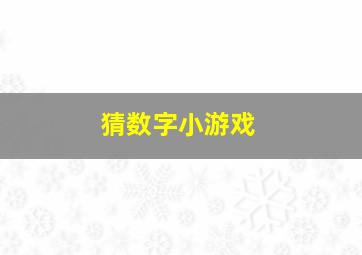 猜数字小游戏