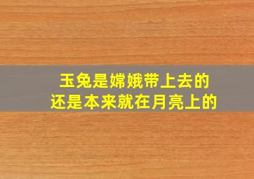 玉兔是嫦娥带上去的还是本来就在月亮上的