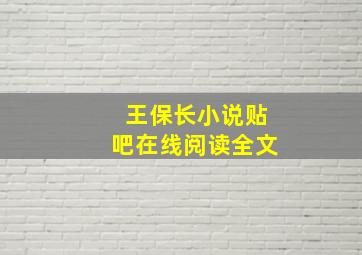 王保长小说贴吧在线阅读全文