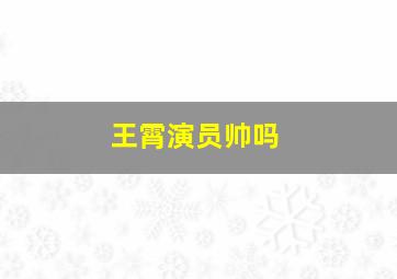 王霄演员帅吗