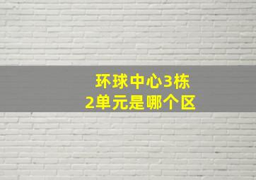 环球中心3栋2单元是哪个区