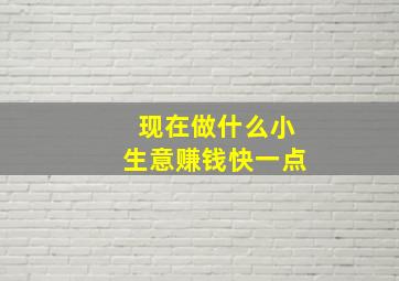 现在做什么小生意赚钱快一点