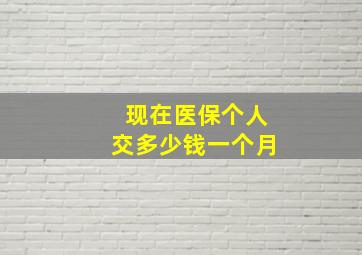 现在医保个人交多少钱一个月