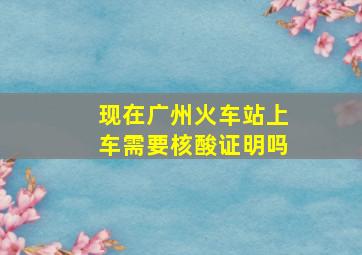 现在广州火车站上车需要核酸证明吗