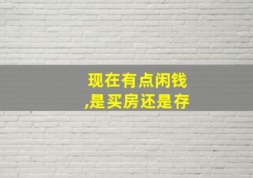 现在有点闲钱,是买房还是存