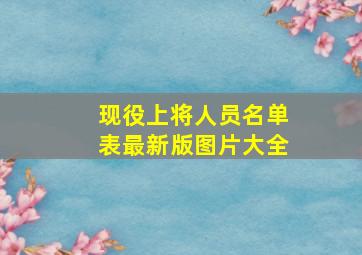 现役上将人员名单表最新版图片大全