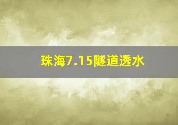 珠海7.15隧道透水