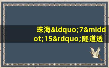 珠海“7·15”隧道透水事故