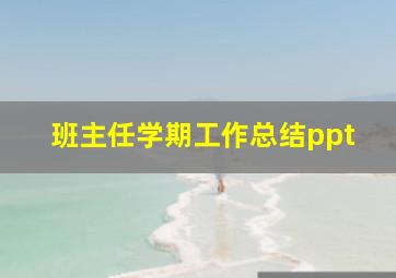 班主任学期工作总结ppt