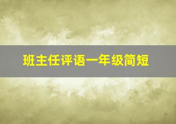 班主任评语一年级简短