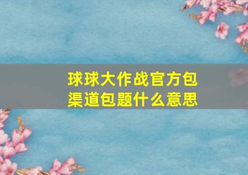 球球大作战官方包渠道包题什么意思