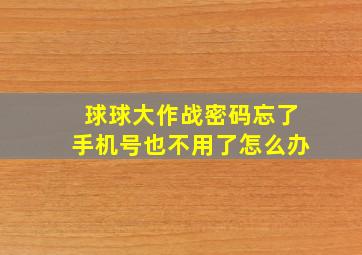 球球大作战密码忘了手机号也不用了怎么办