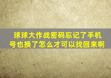 球球大作战密码忘记了手机号也换了怎么才可以找回来啊