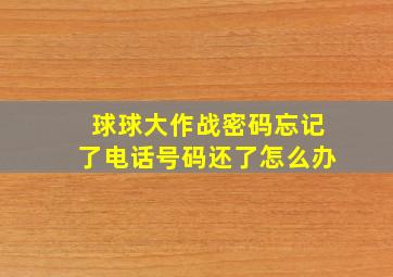 球球大作战密码忘记了电话号码还了怎么办