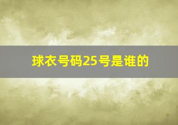 球衣号码25号是谁的