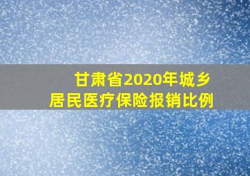 甘肃省2020年城乡居民医疗保险报销比例