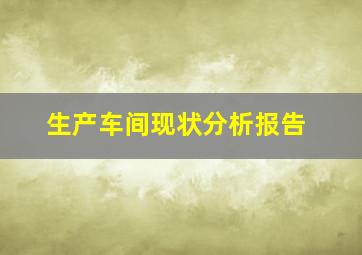 生产车间现状分析报告