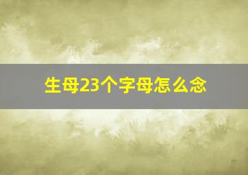 生母23个字母怎么念