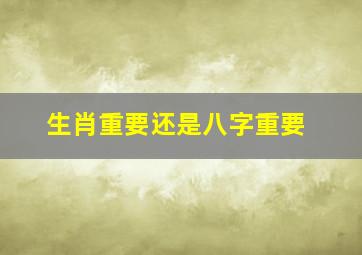 生肖重要还是八字重要