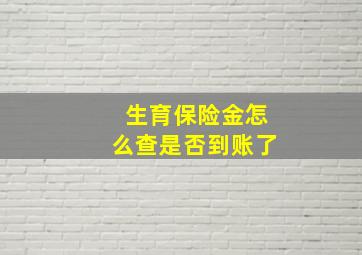 生育保险金怎么查是否到账了