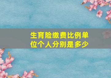 生育险缴费比例单位个人分别是多少