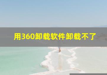 用360卸载软件卸载不了