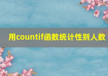 用countif函数统计性别人数