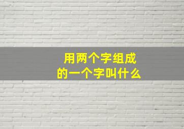 用两个字组成的一个字叫什么