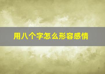 用八个字怎么形容感情