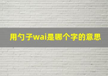 用勺子wai是哪个字的意思