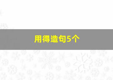 用得造句5个