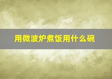 用微波炉煮饭用什么碗