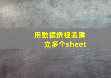 用数据透视表建立多个sheet