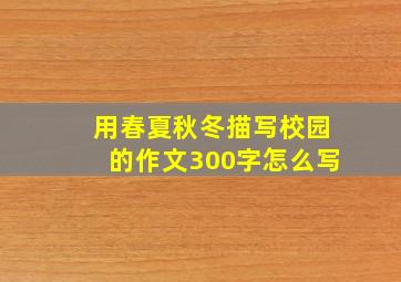 用春夏秋冬描写校园的作文300字怎么写