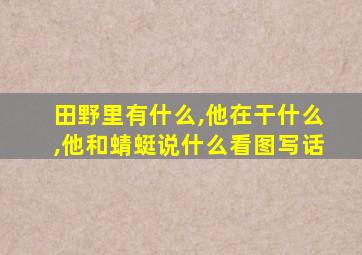 田野里有什么,他在干什么,他和蜻蜓说什么看图写话