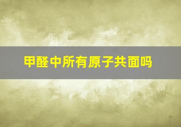 甲醛中所有原子共面吗