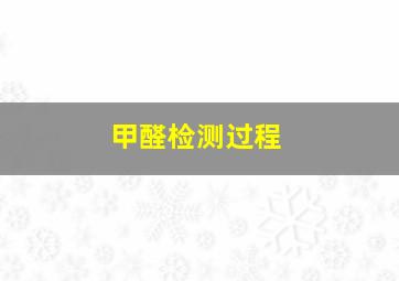 甲醛检测过程