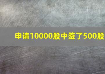 申请10000股中签了500股