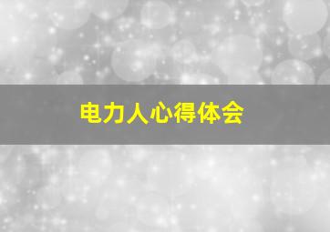 电力人心得体会